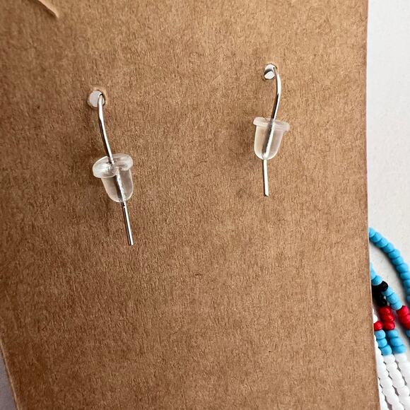 Beaded Snowman Earrings Holiday Christmas Fringe Seed Bead Dangle Fishhook - Picture 7 of 8